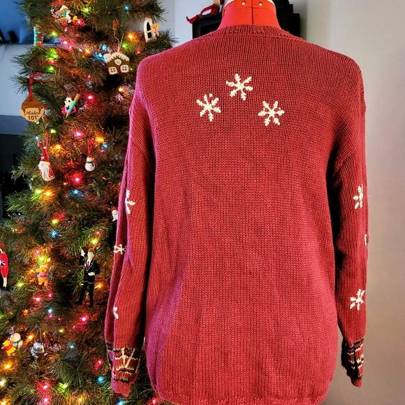 Cabin Creek Red Snowmen Christmas Sweater - Picture 2 of 2